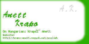 anett krapo business card